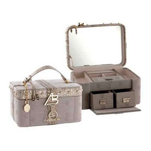 AB Collezioni Delices Fabric Jewellery Case with Mirror