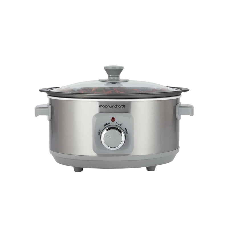 Morphy Richards 460018 Sear & Stew Slow Cooker, 3.5 L, One Pot - Aluminium