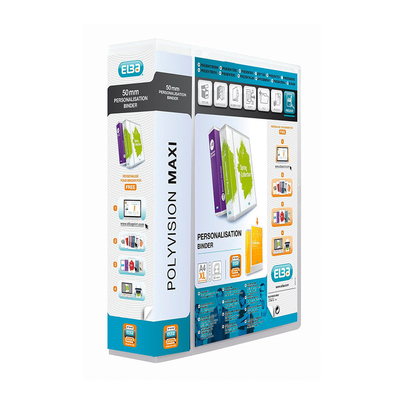 Elba Polyvision Ring Binder A4 XL 70mm