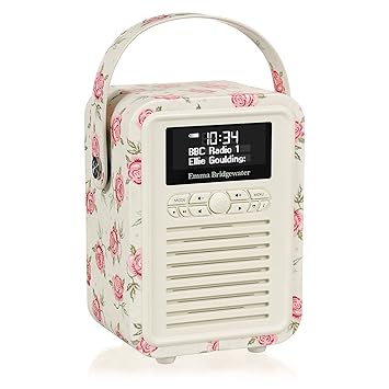 ViewQuest Emma Bridgewater Retro Mini DAB/DAB+/FM Radio with Bluetooth (Rose & Bee)