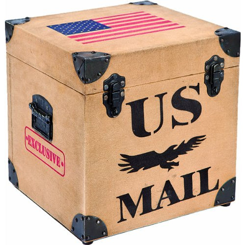 Links Set of 2 MDF and Canvas US Mail Retro Style Storage Boxes
