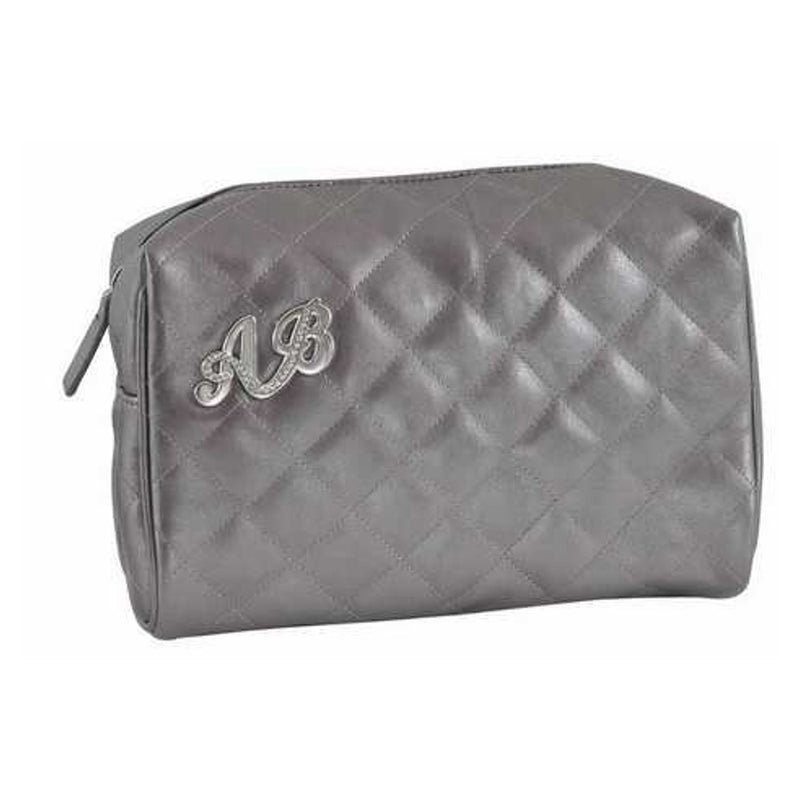 AB Collezioni Cosmetics Makeup Bag in Silver/Grey