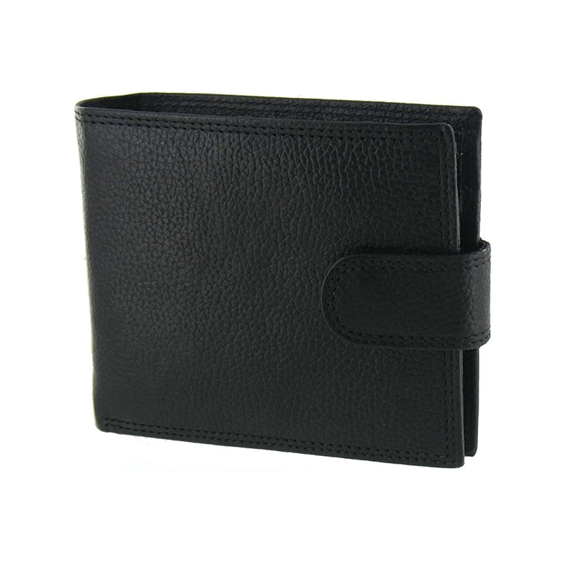 Bruno Antonini Black Mens Bifold Leather Wallet