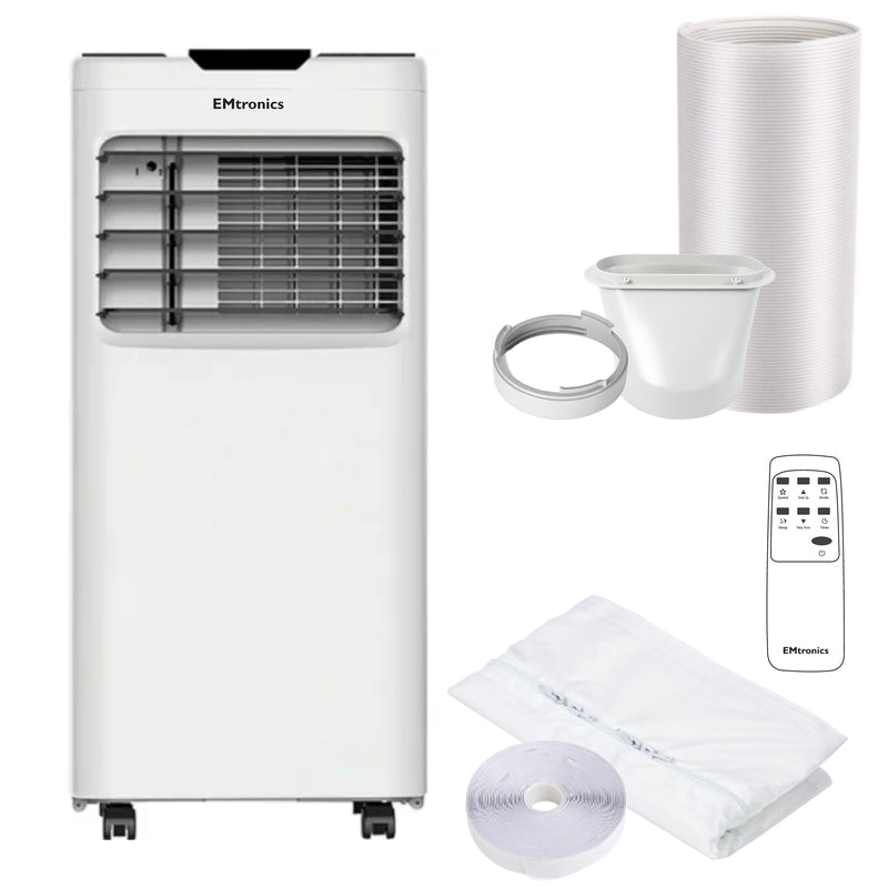 EMtronics 12K BTU Portable Air Conditioner Dehumidifier and Window Vent Kit