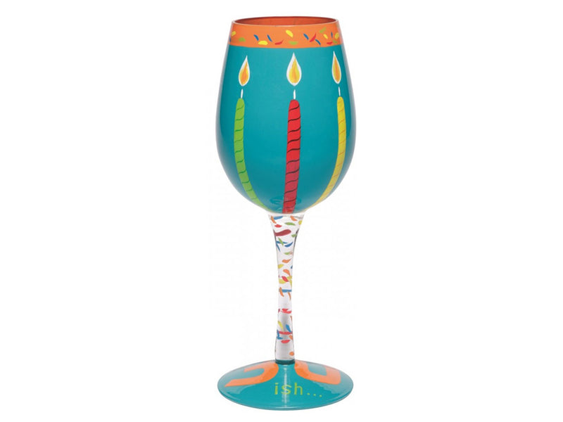 Lolita "30 Ish" Hand Decorated Birthday Wine Glass