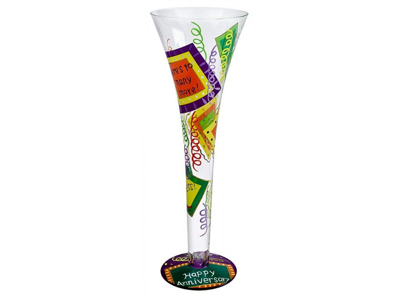 Lolita "Happy Anniversary" Hand Decorated Wine Glass