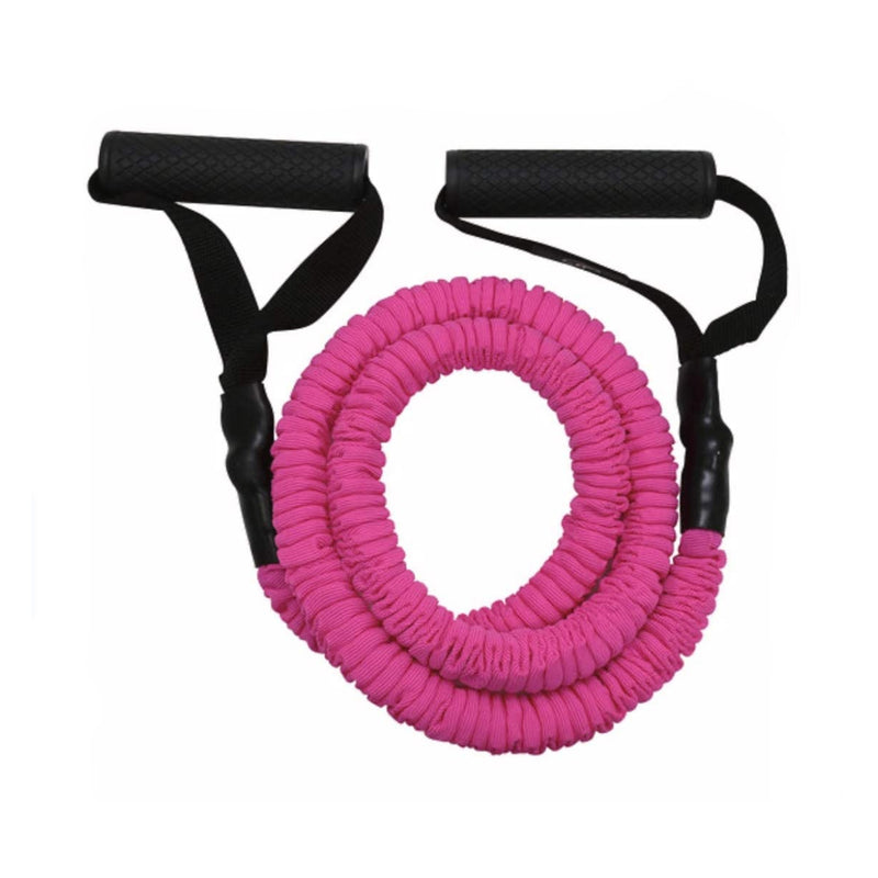 JT Fitness Resistance Band Set with Foam Handles for Home and Gym - Pink/Black
