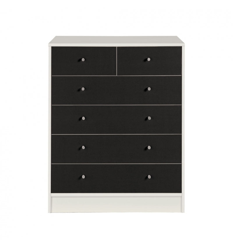 Malibu 4+2 Drawer Chest Black On White