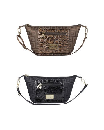 Moda Mika Ladies Shoulder Handbag with Zips and Removable Strap