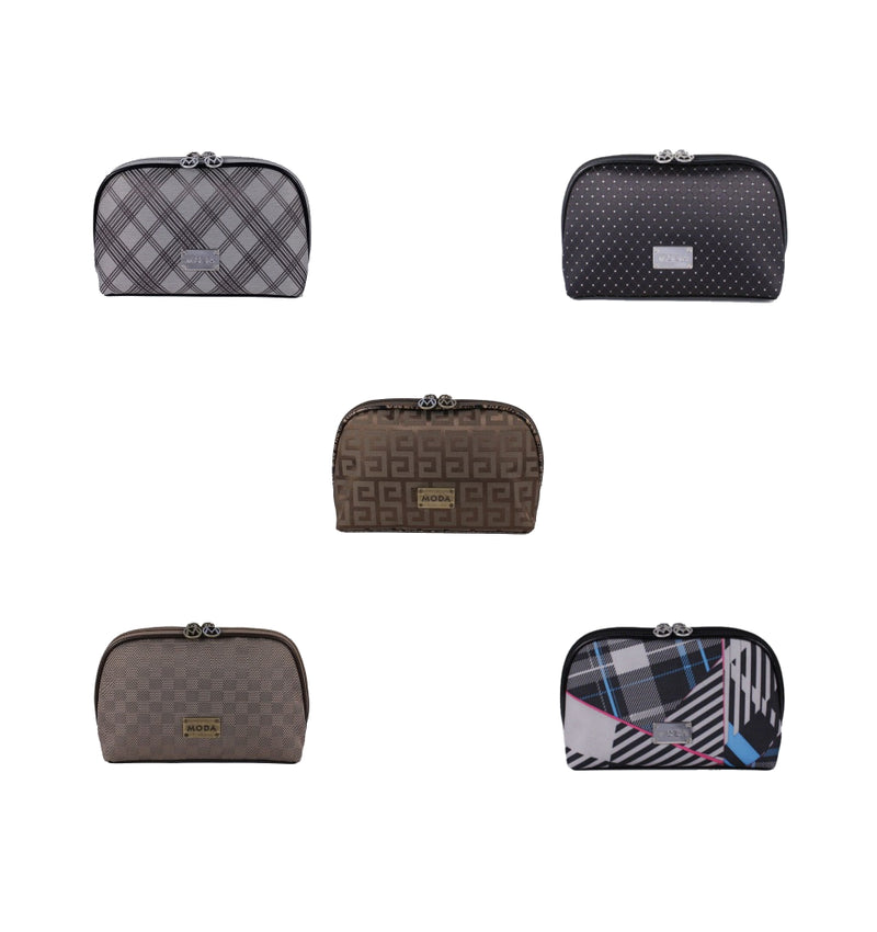 Moda Patterned Ladies Cosmetics Make Up Bag with 2 Zips