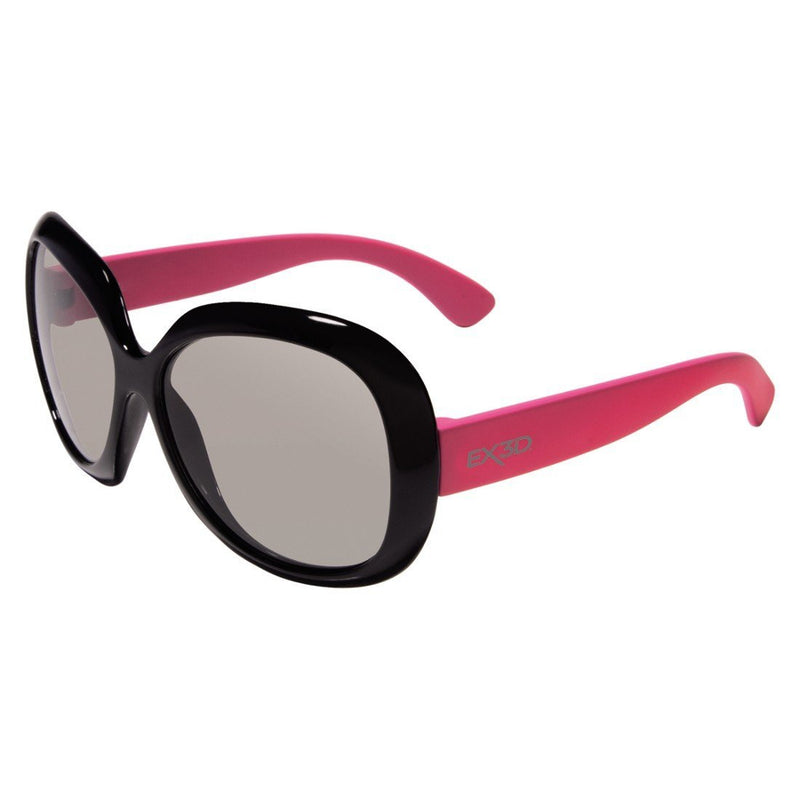 EX3D Eyewear Pink/Black 1013/001 Girls Polarised Passive 3D TV Glasses & Case
