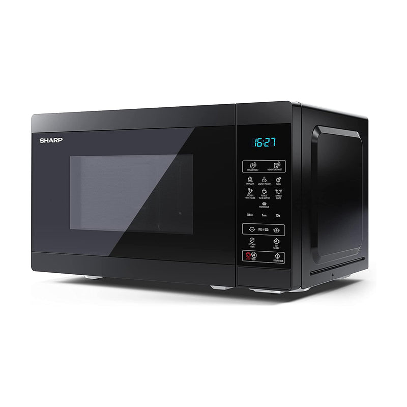 Sharp YC-MS02U-B Black 800W Microwave with 11 Power Levels & 8 Preset Cooking Options