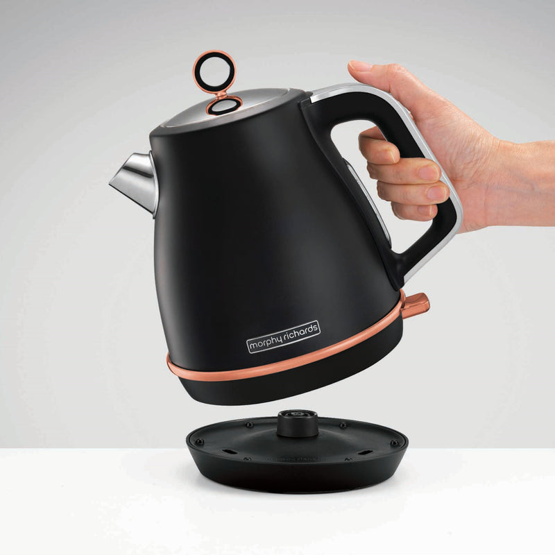 Morphy Richards 104414 Evoke, 1.5L, 3kW Rapid Boil Kettle - Black and Rose Gold