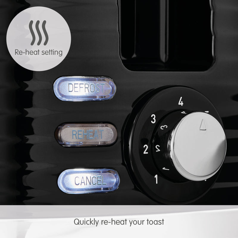 Morphy Richards 220026 Dune 2 Slice Toaster Defrost and Re-Heat Functions, Black