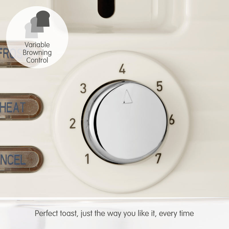 Morphy Richards 220027 Dune 2 Slice Toaster Defrost and Re-Heat Functions, Cream