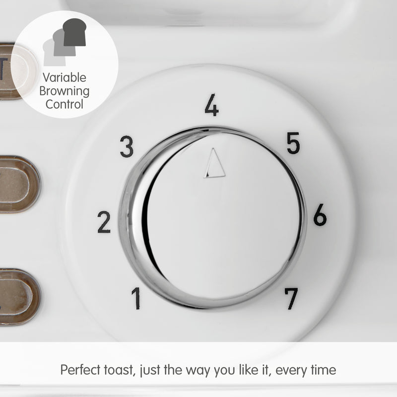 Morphy Richards 220029 Dune 2 Slice Toaster Defrost and Re-Heat Functions, White