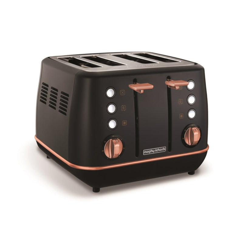 Morphy Richards 240114 Evoke 4 Slice Toaster - Black and Rose Gold