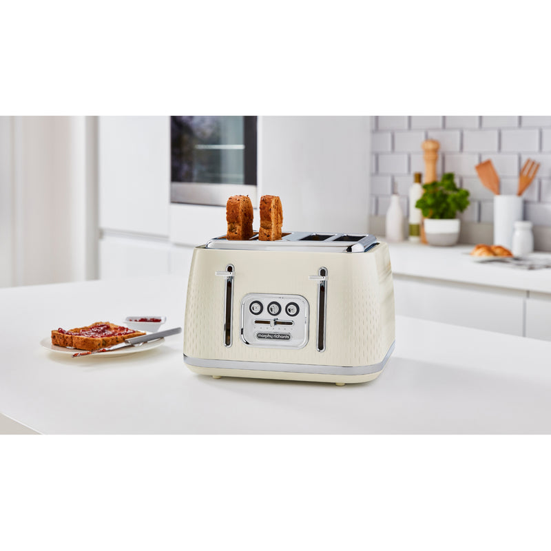Morphy Richards 243011 Verve 4-Slice Toaster with Illuminated Buttons - Cream