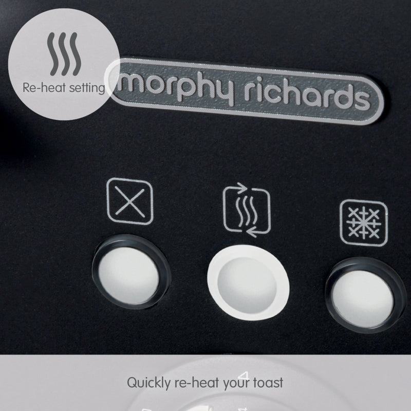 Morphy Richards 248020 Illumination 4 Slice Toaster with Auto Pop Up - Black