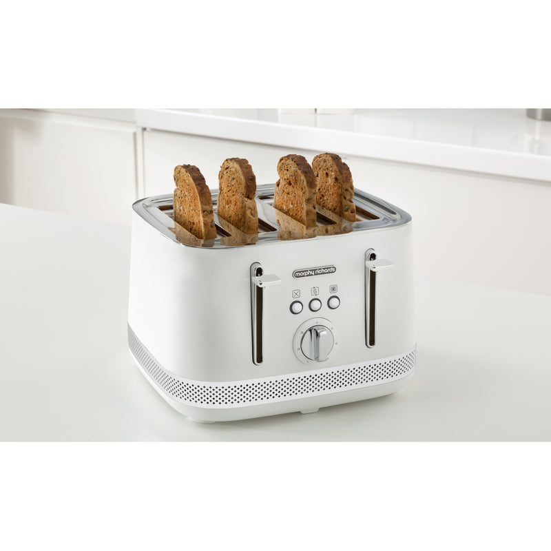 Morphy Richards 248021 Illumination 4 Slice Toaster with Auto Pop Up - White
