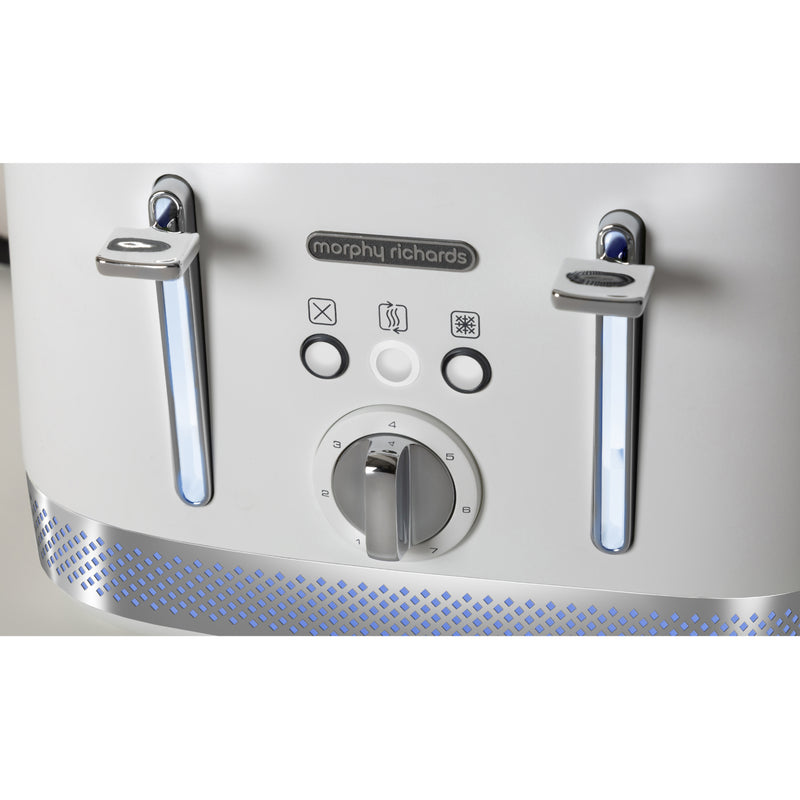 Morphy Richards 248021 Illumination 4 Slice Toaster with Auto Pop Up - White
