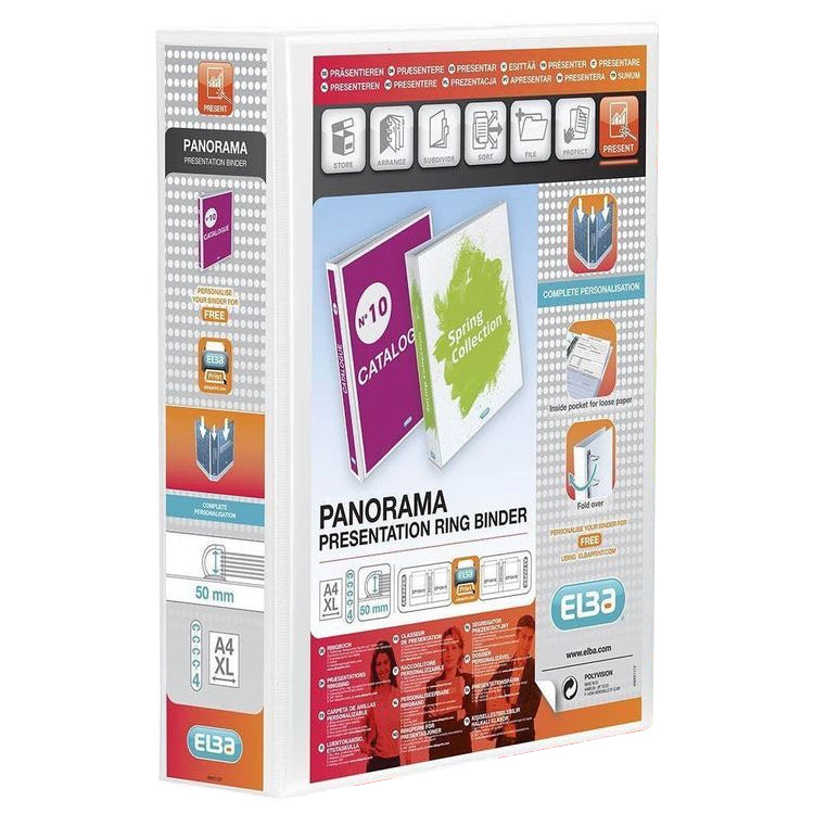 Elba A4 Colour XL 50mm Panorama Presentation 4D Ring Binder