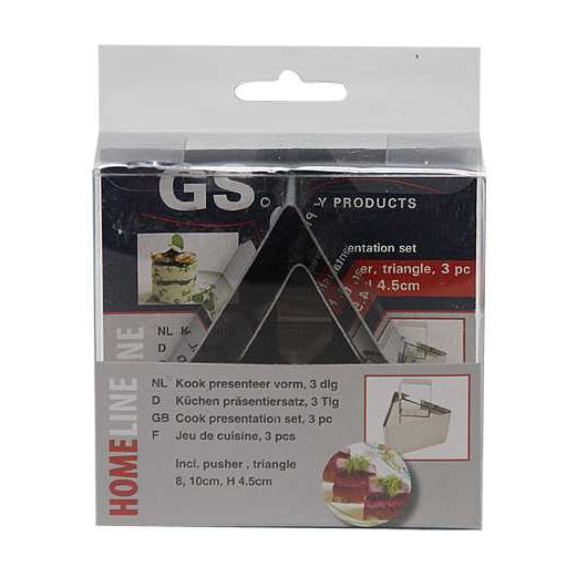 Homeline 2 x Triangle Stainless Steel Cook Presentation Cutters with Pusher