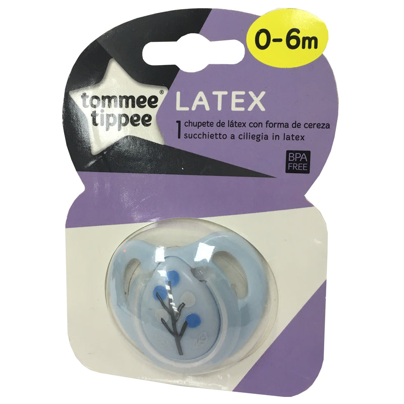 TOMMEE TIPPEE 0-6 month Blue Cherry BPA Free Latex Baby Soother