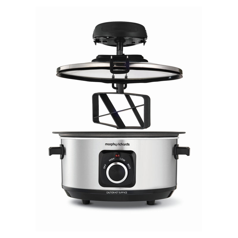 Morphy Richards 460009 Sear & Stew Slow Cooker, 3.5 L, Auto Stirrer - Silver