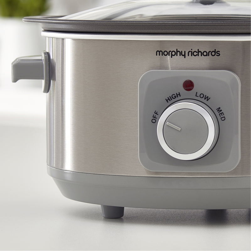Morphy Richards 460018 Sear & Stew Slow Cooker, 3.5 L, One Pot - Aluminium
