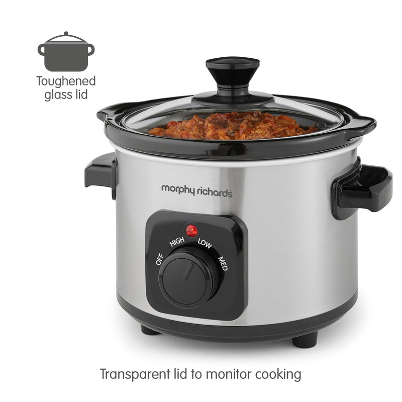 Morphy Richards 460300 Slow Cooker 1.5 L, Ceramic Pot, 3 Cooking Settings