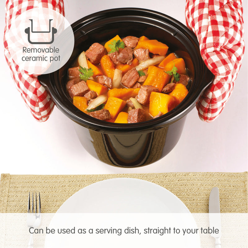 Morphy Richards 460300 Slow Cooker 1.5 L, Ceramic Pot, 3 Cooking Settings