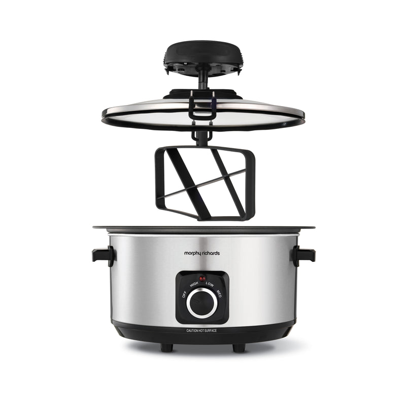 Morphy Richards 461010 Sear & Stew Slow Cooker, 6.5 L, Auto Stirrer - Silver