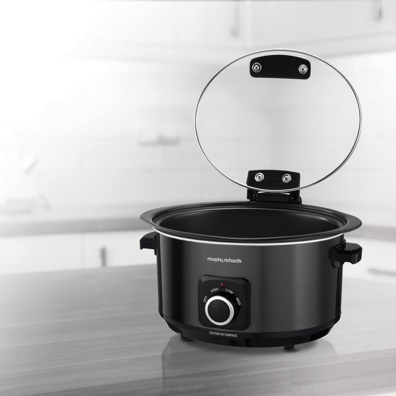 Morphy Richards 461020 Sear & Stew Slow Cooker, 6.5 L with Hinged Lid - Black