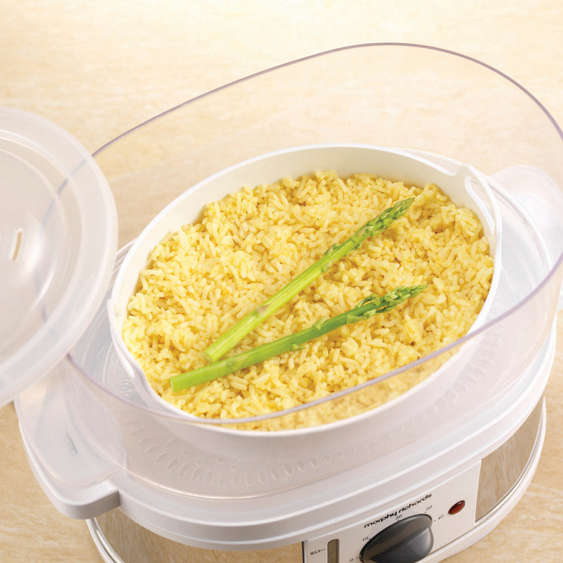 Morphy Richards 470001 Three Tier Electric Steamer, 9L Capacity - White