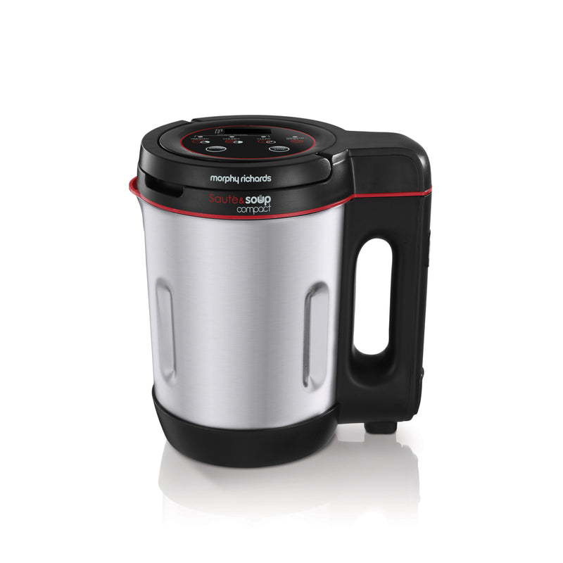 Morphy Richards 501027 Compact Saute & Soup Maker, 900 W, 1 Litre - Silver/Black