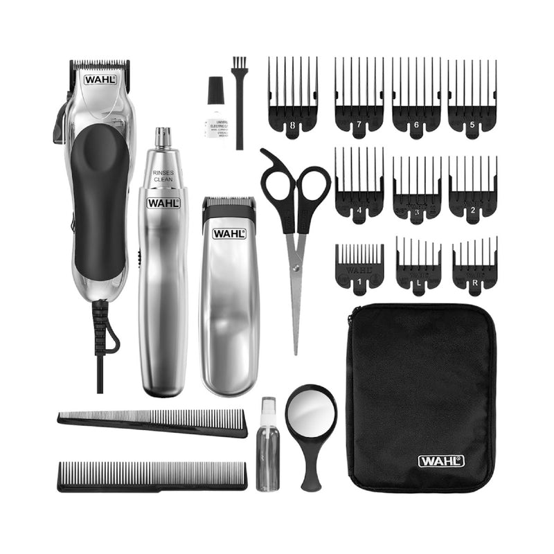 Wahl 79524-810 Deluxe Chrome Pro, Clipper & Trimmer, Hair Cutting Kit