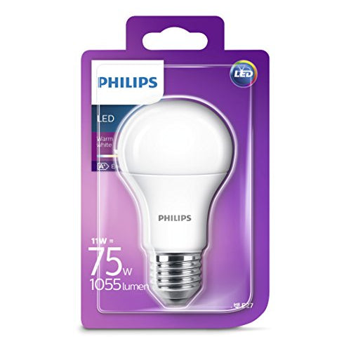 Philips 11 - 75W Frosted E27 Edison LED Bulb 1055lm - Warm White