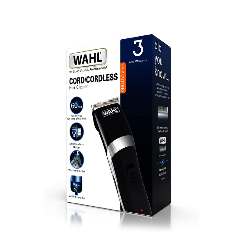 Wahl 9655-1517 Corded/Cordless Hair Clippers, Men's Hair Clipper Set - Black