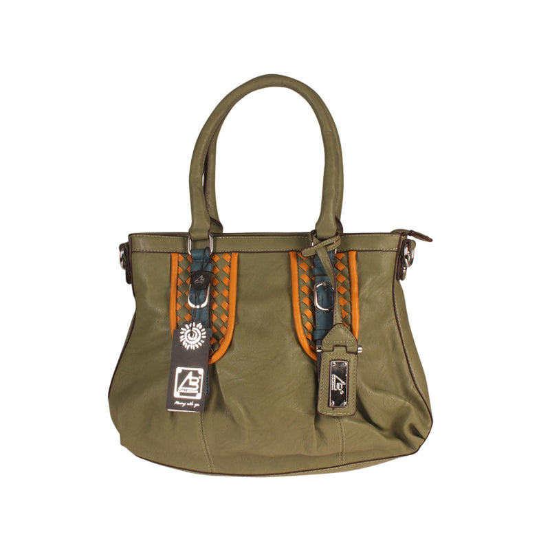 AB Collezioni Green Curry PU Leather Shoulder Bag