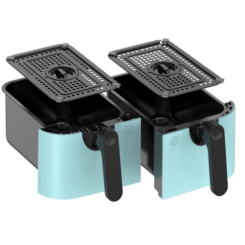 EMtronics RLDR91 9L Dual Air Fryer Drawer Set with Crisper Racks