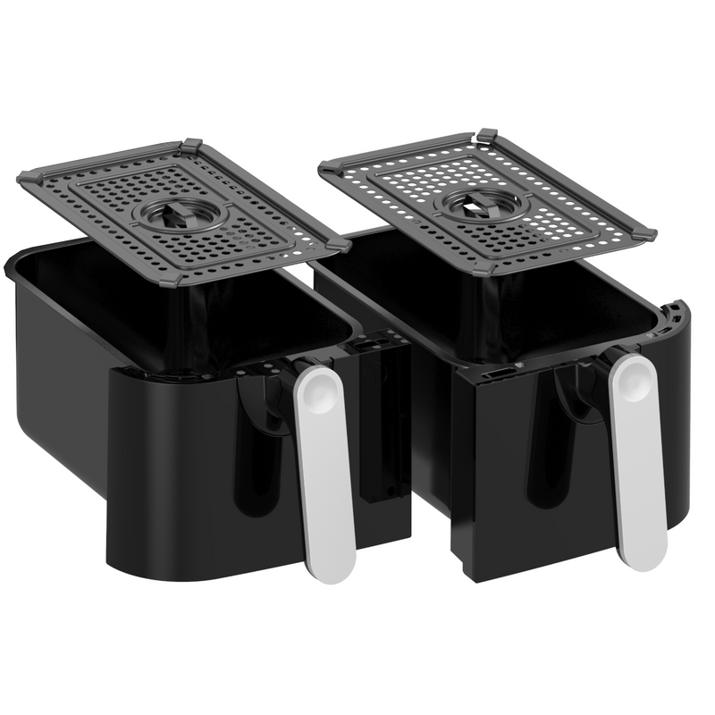 EMtronics RLDR91 9L Dual Air Fryer Drawer Set with Crisper Racks