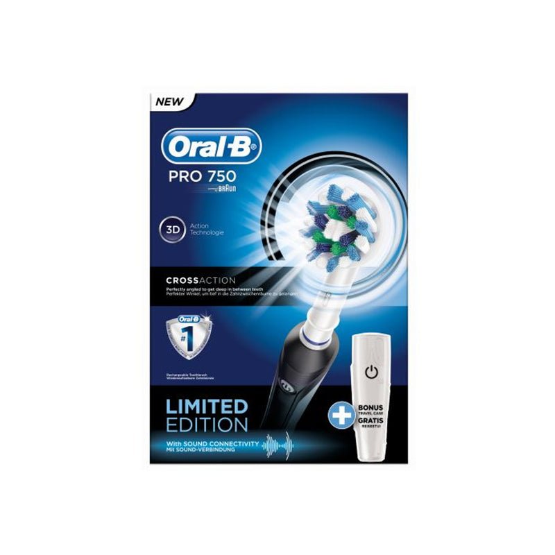 Braun Oral-B Pro 750 CrossAction Black Electric Toothbrush with Travel Case