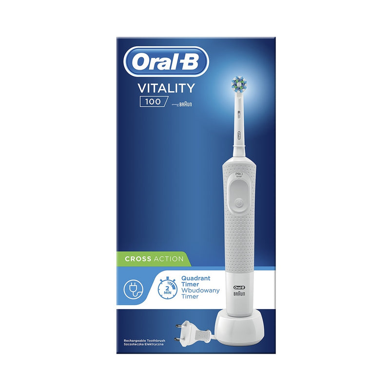 Braun Oral-B Vitality 100 CrossAction Rotating Electric Toothbrush - White
