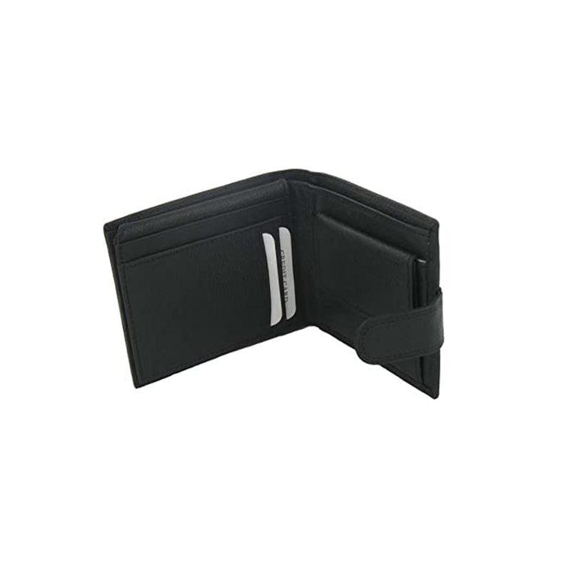 Bruno Antonini Black Mens Bifold Leather Wallet