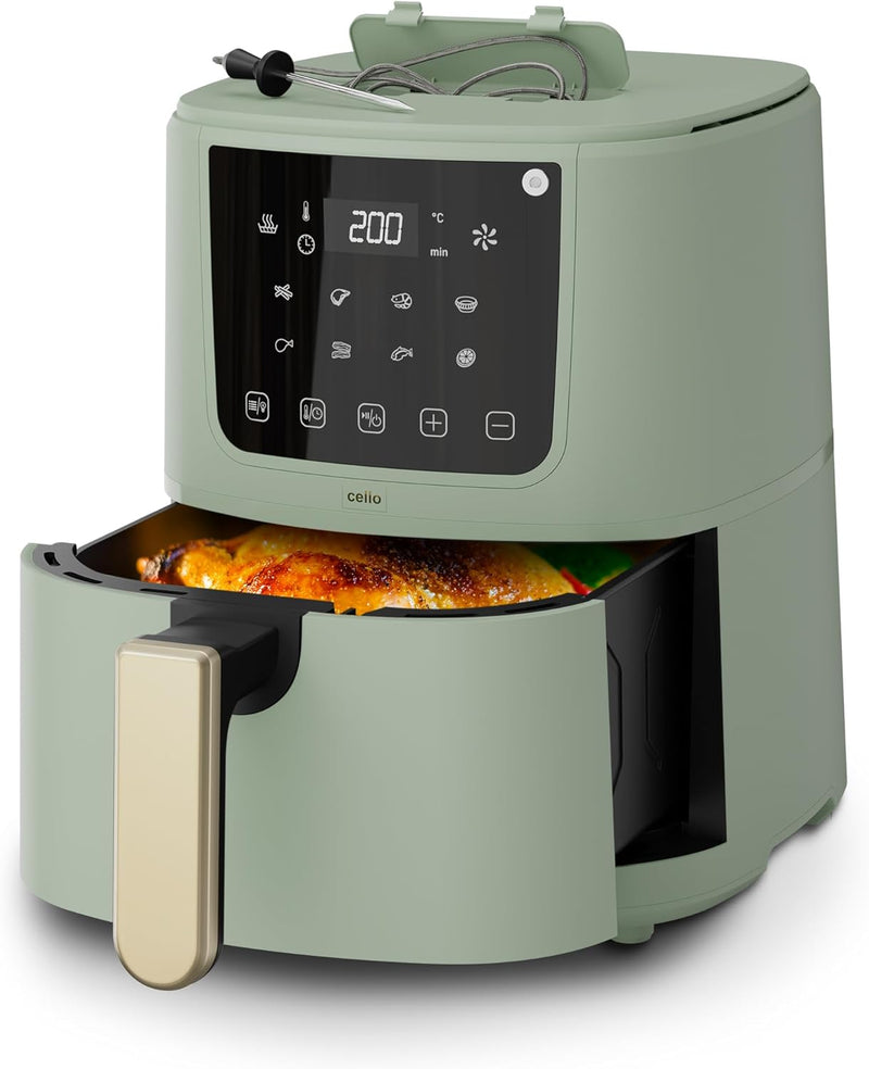 Cello 4 Litre Perfect Temp Compact Air Fryer - Sage Green