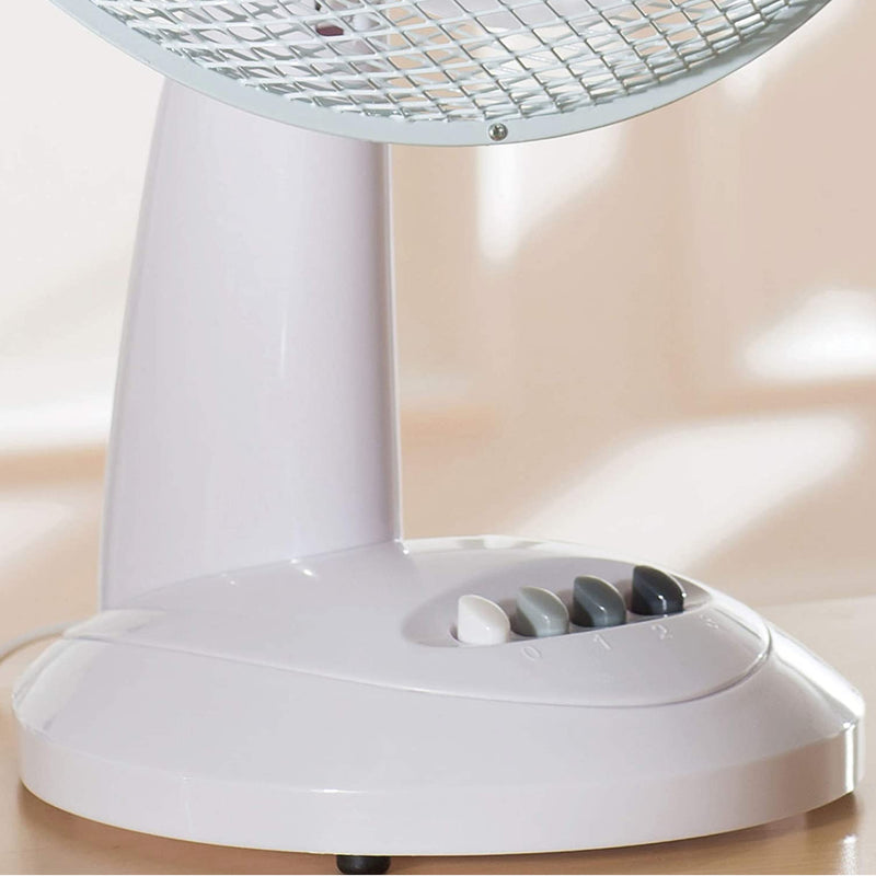 Fine Elements 12" Inch Oscillating Lightweight Desk Fan, 3 Speed Settings