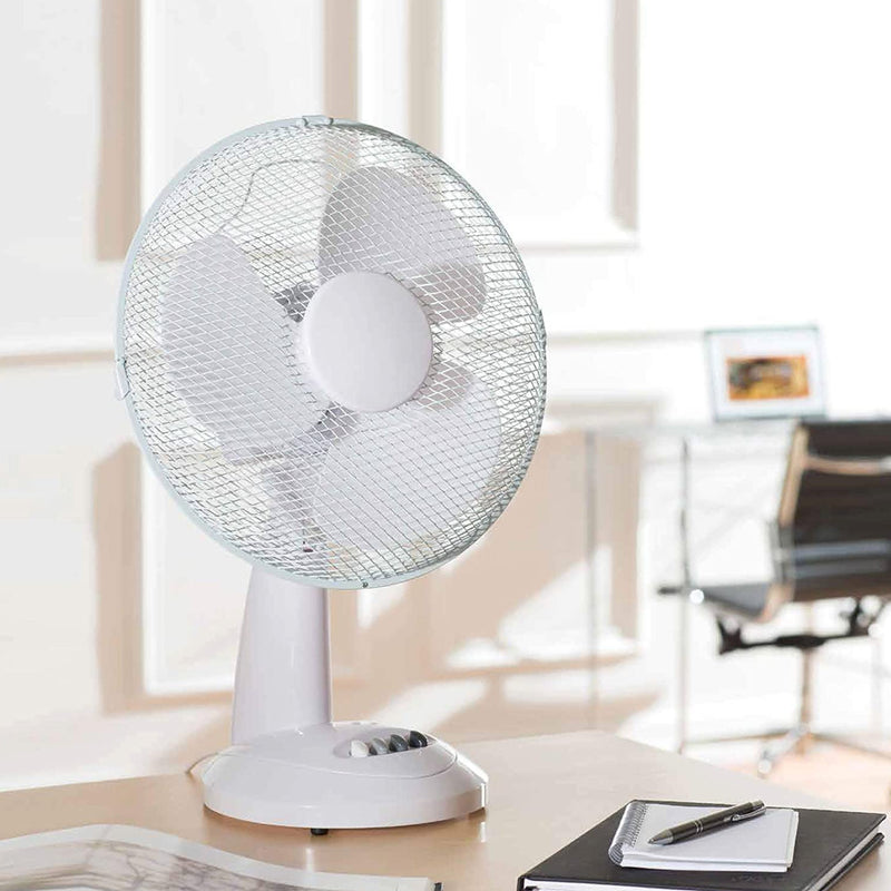 Fine Elements 12" Inch Oscillating Lightweight Desk Fan, 3 Speed Settings
