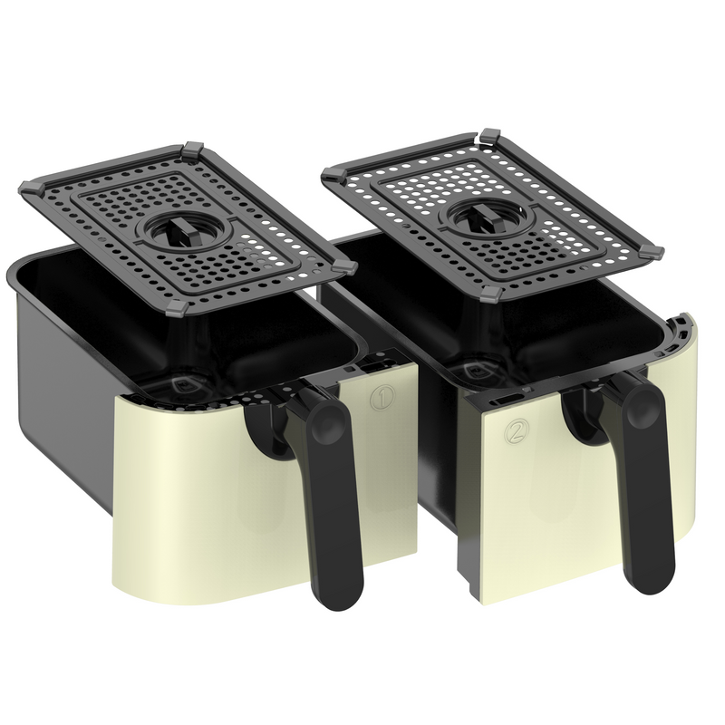 EMtronics RLDR91 9L Dual Air Fryer Drawer Set with Crisper Racks