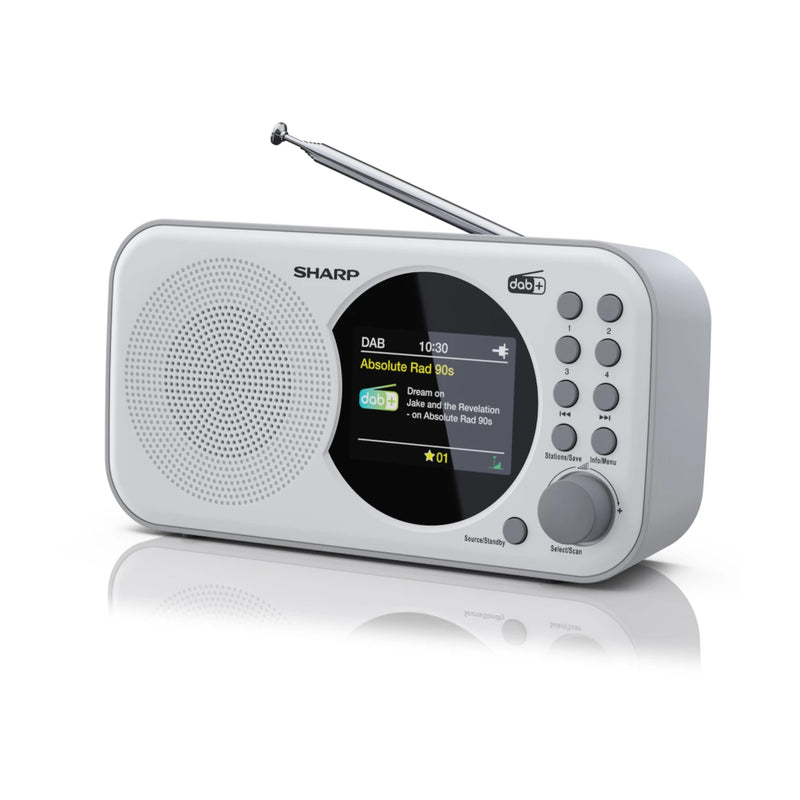 Sharp DR-P320(WH) Portable Digital Radio with DAB/DAB+/FM